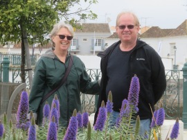 Patricia and Gary, enjoying a walkabout and this gorgeous bed of flowers.