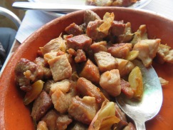 Porc with garlic.