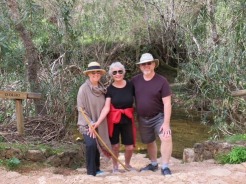 Patricia, Beth, and Gary....enjoying a moment of reprieve next to the stream O Olho (The Eye)f
