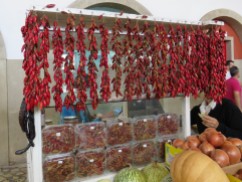 Look at this display of piri piri peppers.